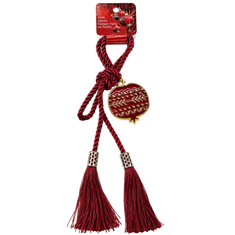 Γούρι Ρόδι με Σχοινί & 2 Φούντες 40cm Xmasfest 1134137 93-4117