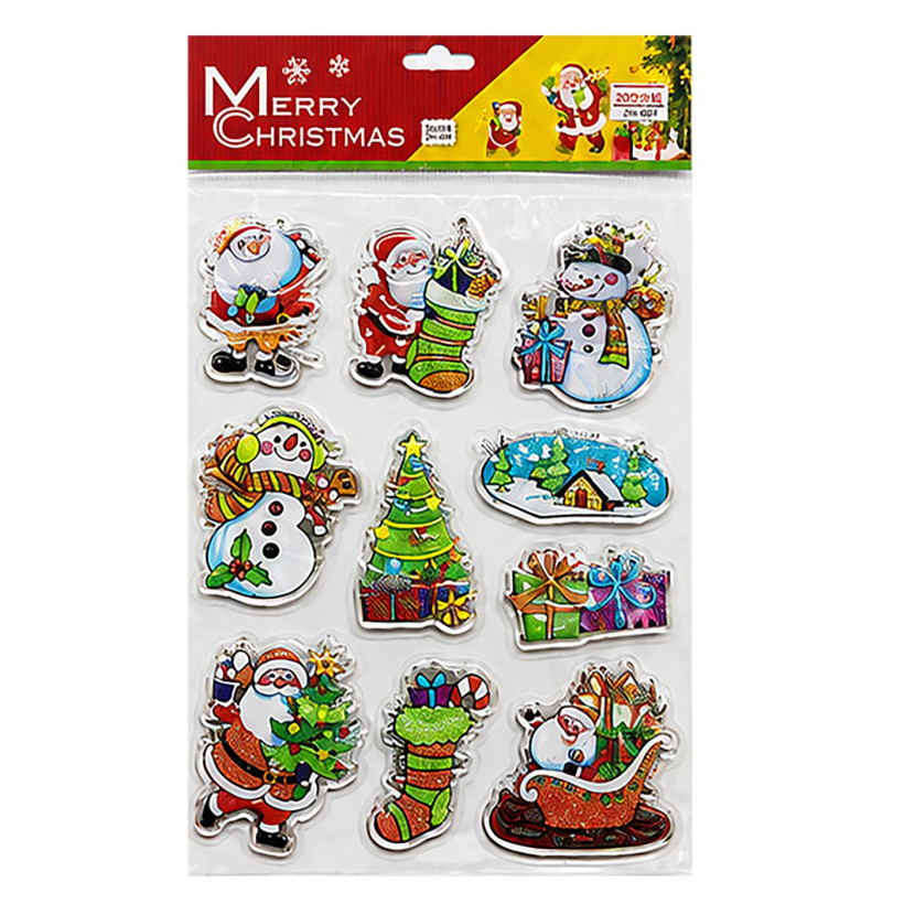 Αυτοκόλλητα Gelly Xmas Σχέδια σετ=10 τεμ 29x18cm Xmasfest 1134150 93-4130