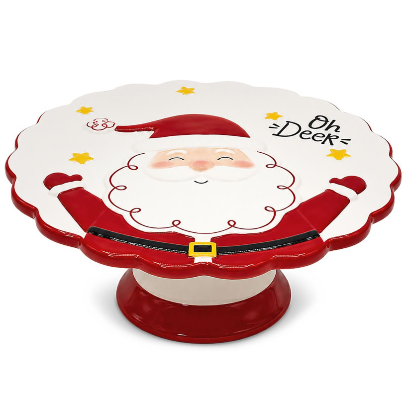 Δίσκος Διακοσμητικός Πορσελάνης με Πόδι Xmas ø21,5x7,5cm Xmasfest 1134171 - 12 ΤΕΜ 93-4151