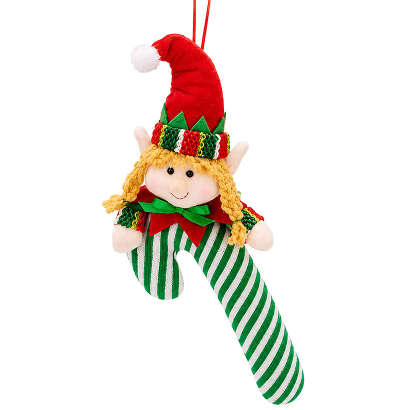 Φιγούρα Πάνινη Xmas με Μπαστούνι σε Καρτέλα 28cm Xmasfest 1134209 93-4189