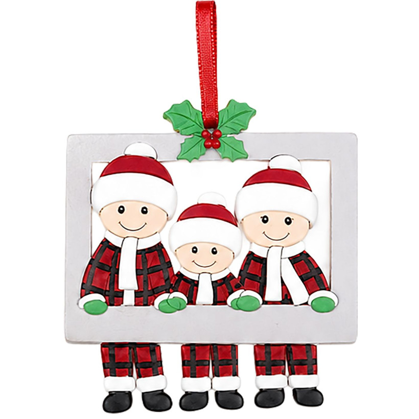 Στολίδι Ξύλινο Κρεμαστό Santa Family 8x7cm Xmasfest 1134233 - 12 ΤΕΜ 93-4213