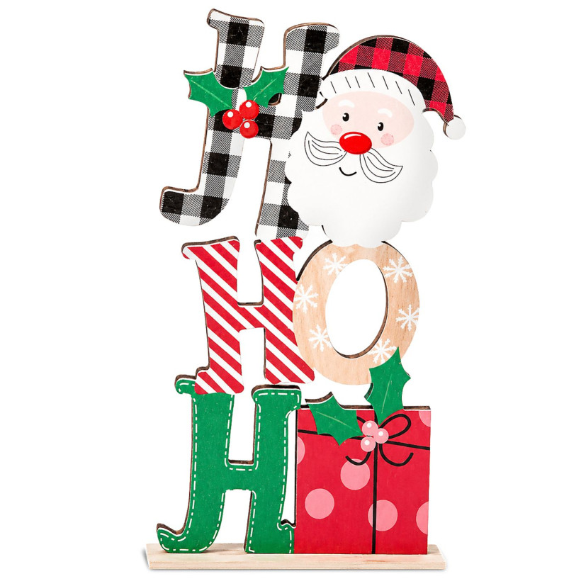Επιτραπέζιο Διακοσμητικό Ξύλινο HoHoHo 17x9cm Xmasfest 1134247 93-4227