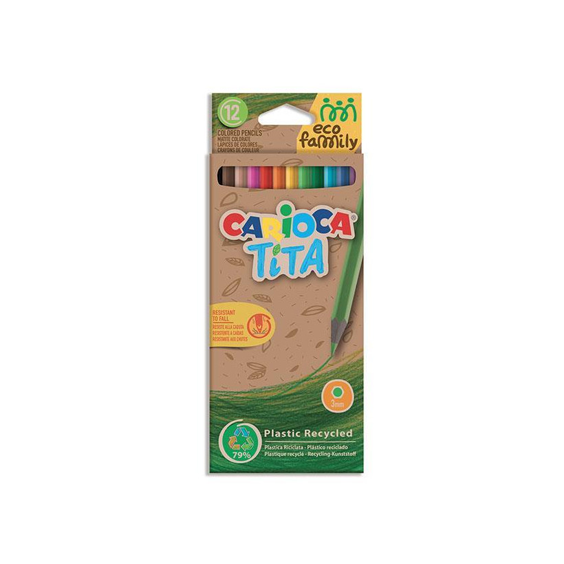 Carioca EcoFamily Tita ξυλομπογιές  12 χρωμάτων - 12 ΤΕΜ