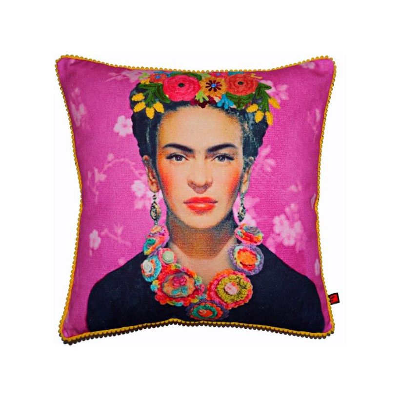 Μαξ. Frida φούξια 45x45εκ. Κεντημένο βαμβακερό