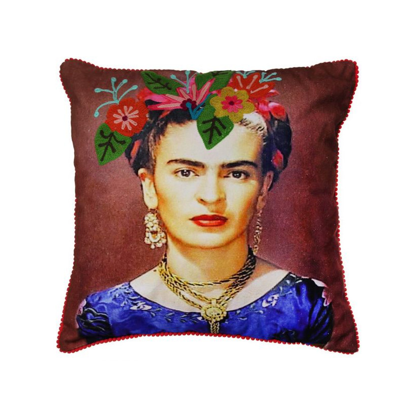 Μαξ. Frida Μπορντώ 45x45εκ. Κεντημένο