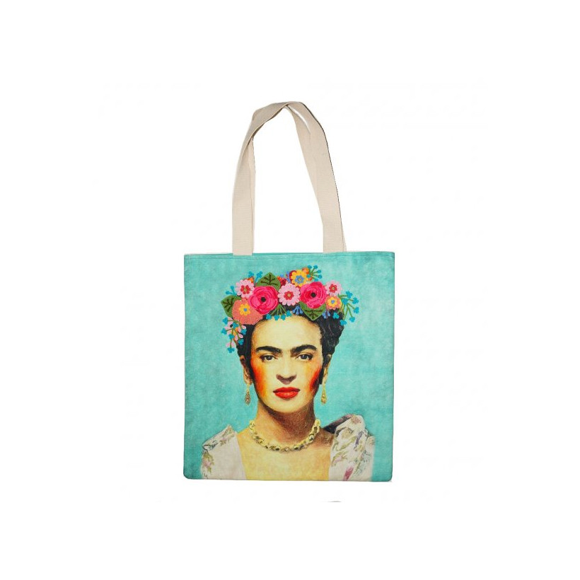 Τσάντα Frida Τιρκουάζ 40x45εκ. κεντημένη
