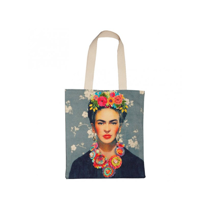 Τσάντα Frida Γκρι 40x45εκ. κεντημένη 