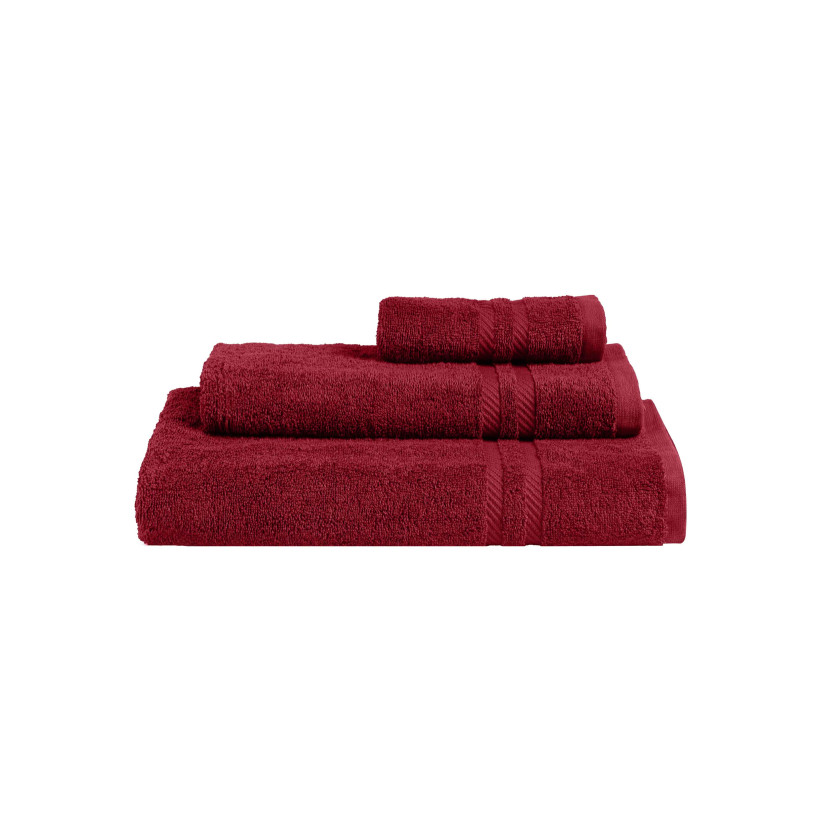 Πετσέτα AVELA BURGUNDY Μπορντό Σετ πετσέτες 3 τεμαχίων (30 x 50 + 50 x 90 + 80 x 150 εκ.) MADI