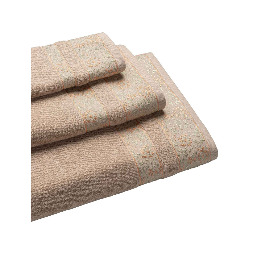 Πετσέτα BLOOM BEIGE Μπεζ Σετ πετσέτες 3 τεμαχίων (30 x 50 + 50 x 90 + 80 x 150 εκ.) MADI