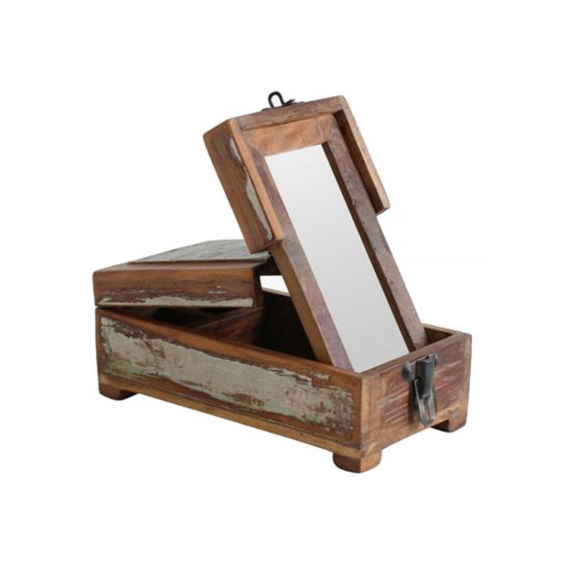 Vintage Κουτί κουρέα 14x10x26εκ. ξύλο