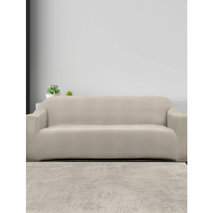 Ελαστικά καλύμματα καναπέ EARTHLINE BEIGE Μπεζ Ελαστικό κάλυμμα τριθέσιου καναπέ MADI