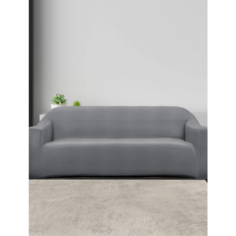 Ελαστικά καλύμματα καναπέ EARTHLINE GREY Γκρι Ελαστικό κάλυμμα τριθέσιου καναπέ MADI