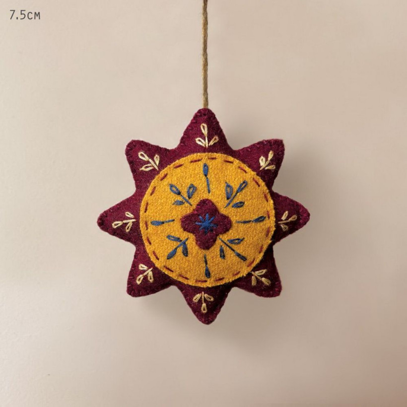 Στολίδι φελτ Folk Art 7,5εκ. - Ήλιος