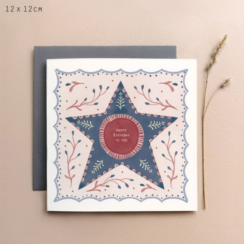 Κάρτα Folk art-Happy birthday to you