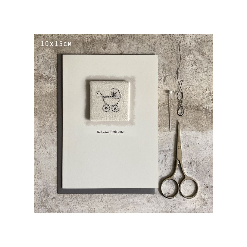 Κάρτα με κέντημα -Welcome little one 12x16,5εκ.