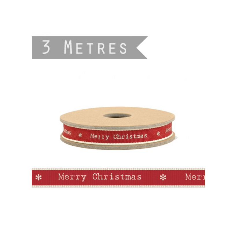 Κορδέλα 3μ. λεπτή - Merry Christmas 