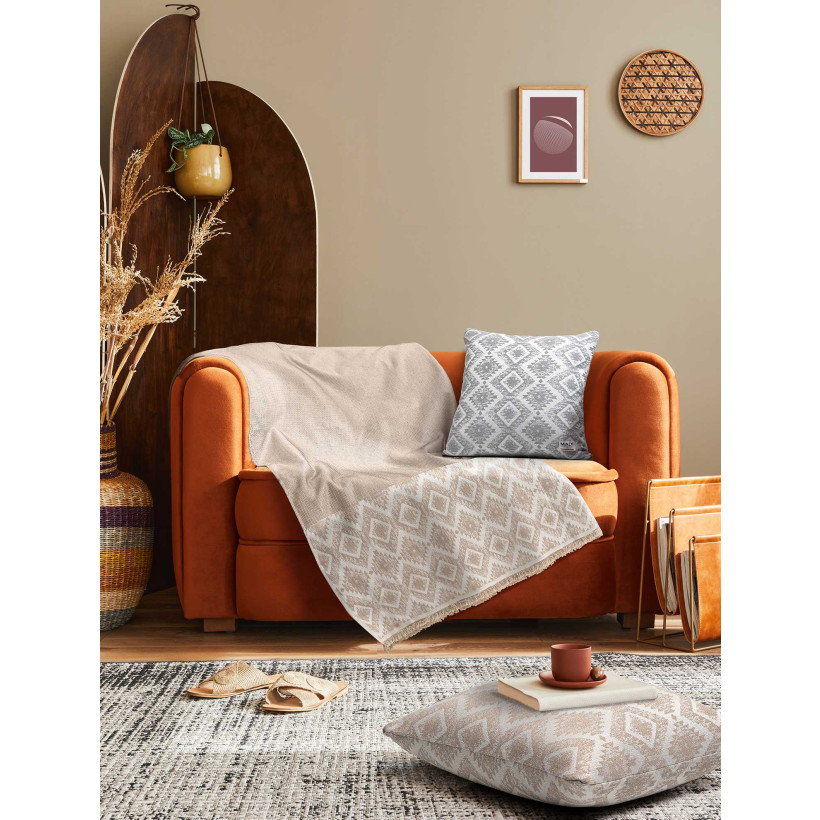 Ριχτάρι FOLK BEIGE Μπεζ Ριχτάρι διθέσιου καναπέ: 170 x 250 εκ. MADI