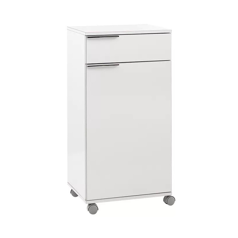 Ντουλάπι Diamond  τροχήλατο χρώμα λευκό gloss 50x40x100εκ.