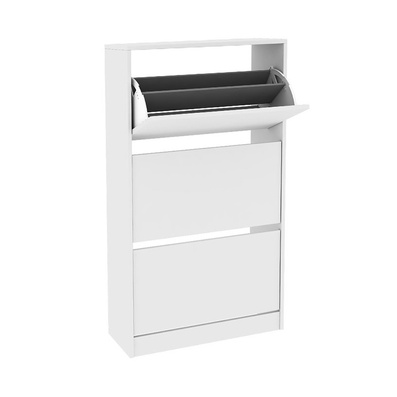 Παπουτσοθήκη Flat Duo  18 ζεύγων χρώμα λευκό 73x26x119εκ.