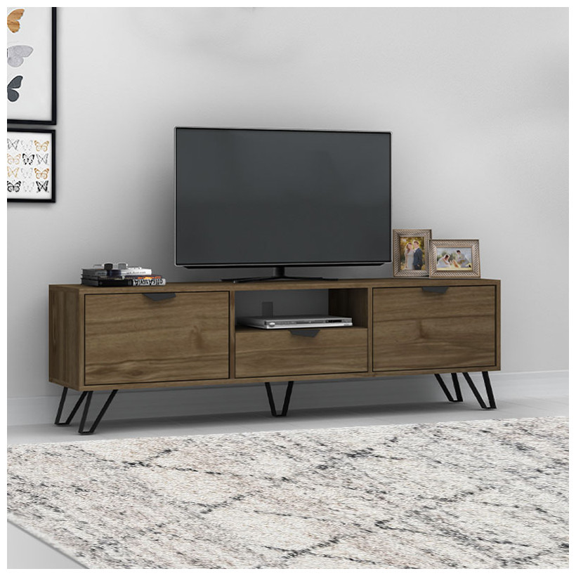 Έπιπλο τηλεόρασης Jasmine  χρώμα καρυδί 170x35x50εκ.
