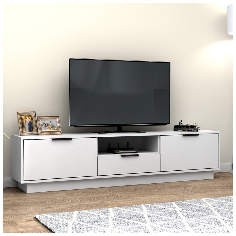 Έπιπλο τηλεόρασης Mensa  χρώμα λευκό 180x35x43cm.