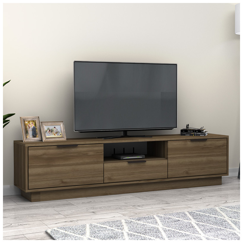 Έπιπλο τηλεόρασης Mensa  χρώμα καρυδί 180x35x43cm.