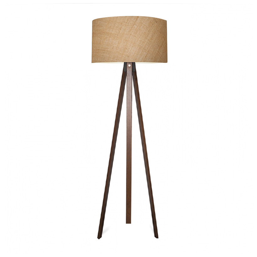 Φωτιστικό δαπέδου Rosling  Mdf/ύφασμα Pvc χρώμα καρυδί/φυσικό 38x38x140εκ.