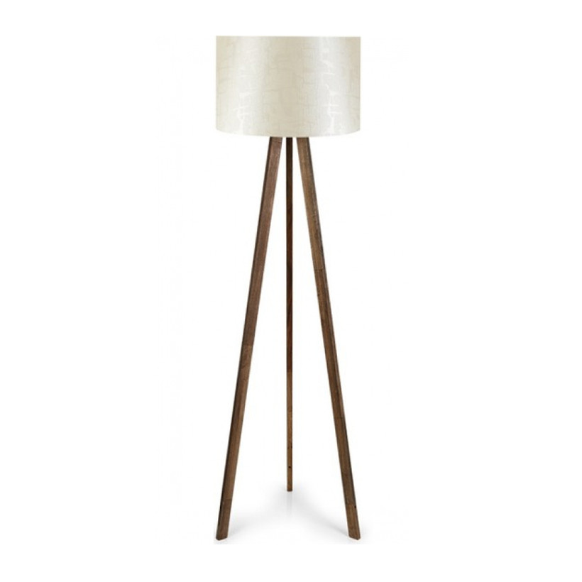 Φωτιστικό δαπέδου Rosling  Mdf/ύφασμα Pvc χρώμα καρυδί/μπεζ 38x21x140εκ.