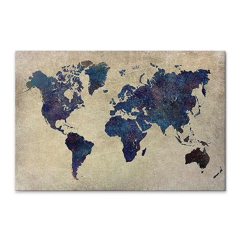 Πίνακας σε καμβά "World Map"  ψηφιακής εκτύπωσης 75x50x3εκ.