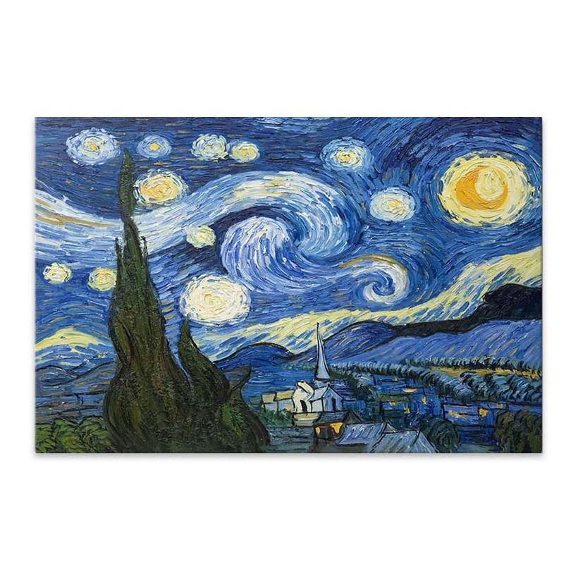Πίνακας σε καμβά "Starry Night"  ψηφιακής εκτύπωσης 100x70x3εκ.