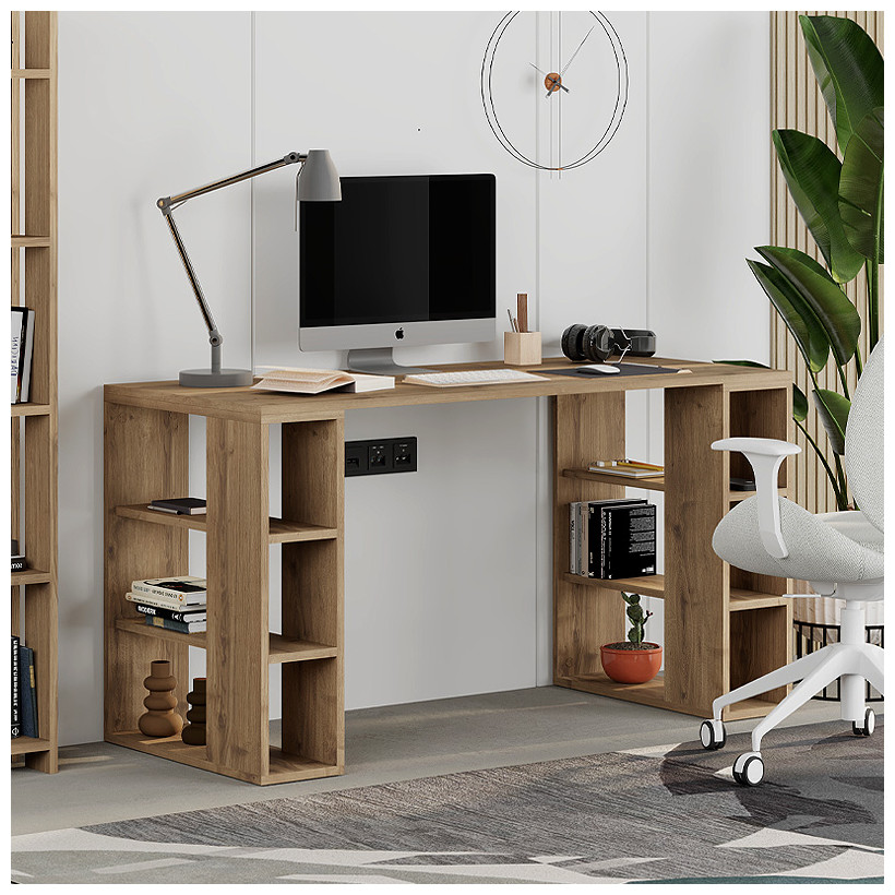Γραφείο εργασίας Colmar  χρώμα ανοιχτό καρυδί 140x60x75εκ