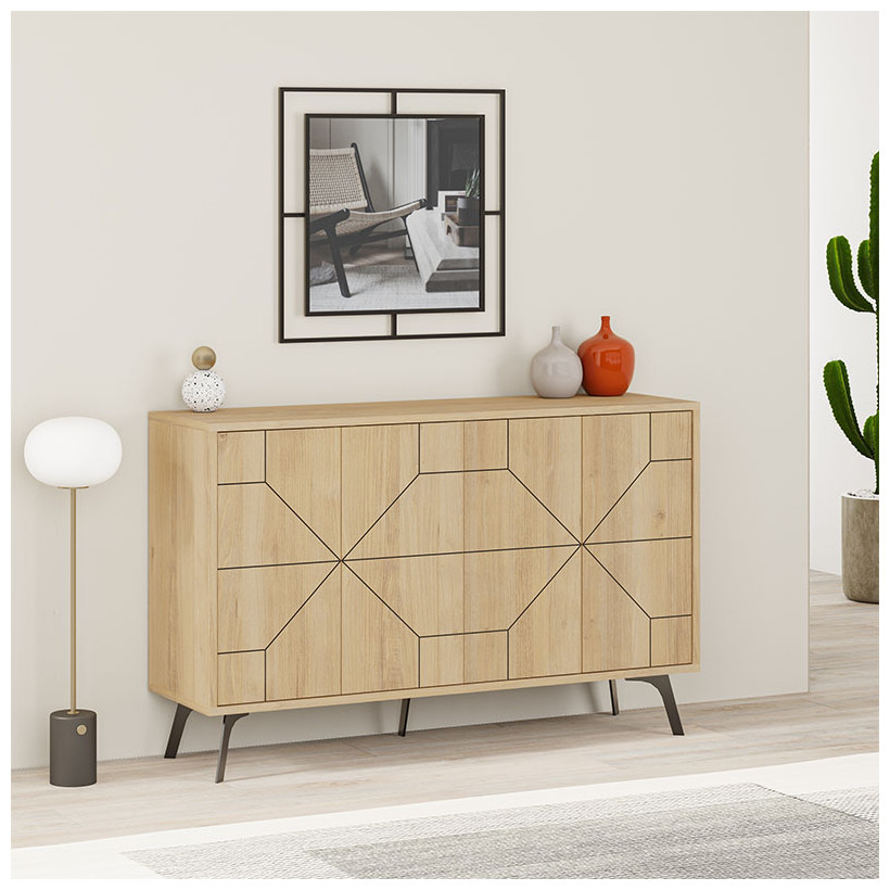 Μπουφές Dune  χρώμα sapphire oak 123x35x77,4εκ.