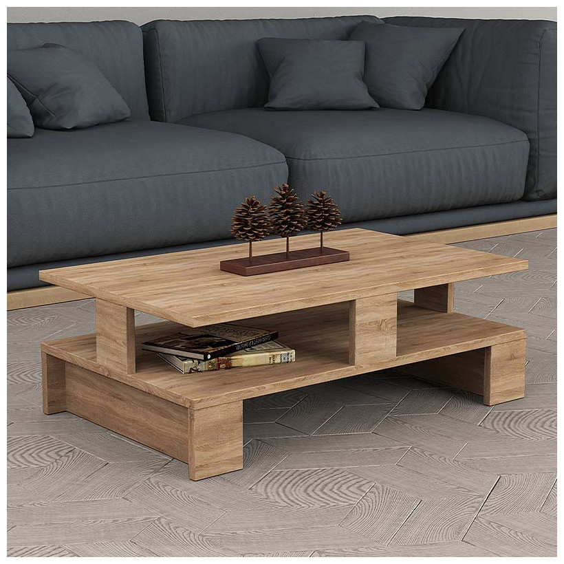 Τραπεζάκι σαλονιού Mansu  χρώμα sapphire oak 80x50x27εκ.