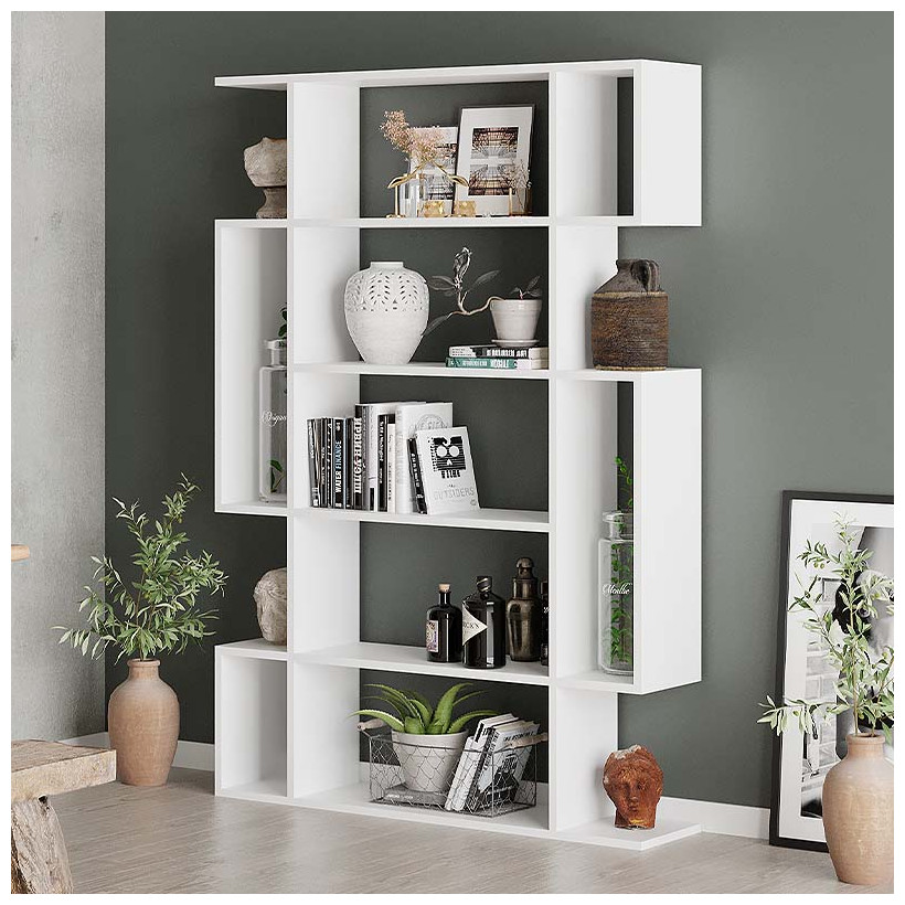 Βιβλιοθήκη Mito  χρώμα λευκό 108x25x161εκ.