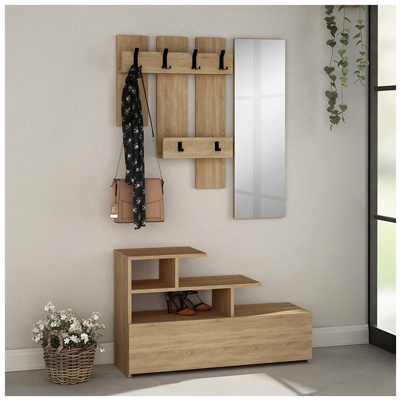 Έπιπλο εισόδου Vesty  χρώμα sapphire oak 100x30x61εκ.