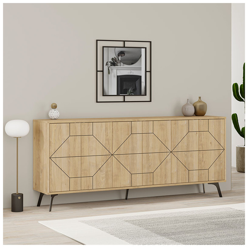 Μπουφές Dune  χρώμα sapphire oak 184x35x77,4εκ.