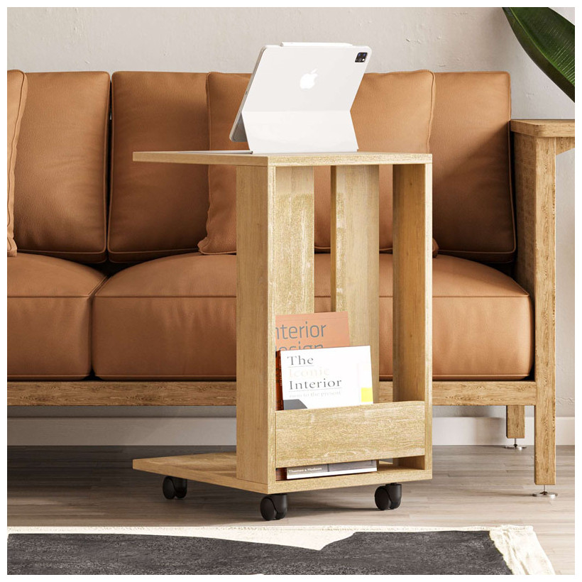 Τραπεζάκι βοηθητικό Edi  χρώμα sapphire oak 37x45x60εκ.