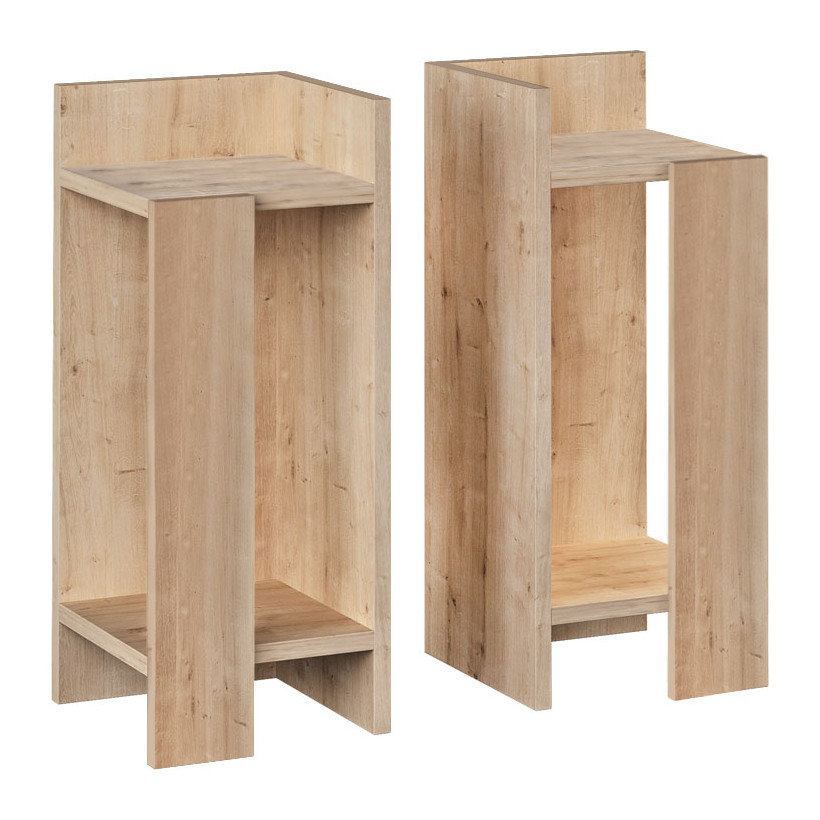 Κομοδίνο Elos  σετ 2 τεμαχίων χρώμα sapphire oak 25x27x60εκ.