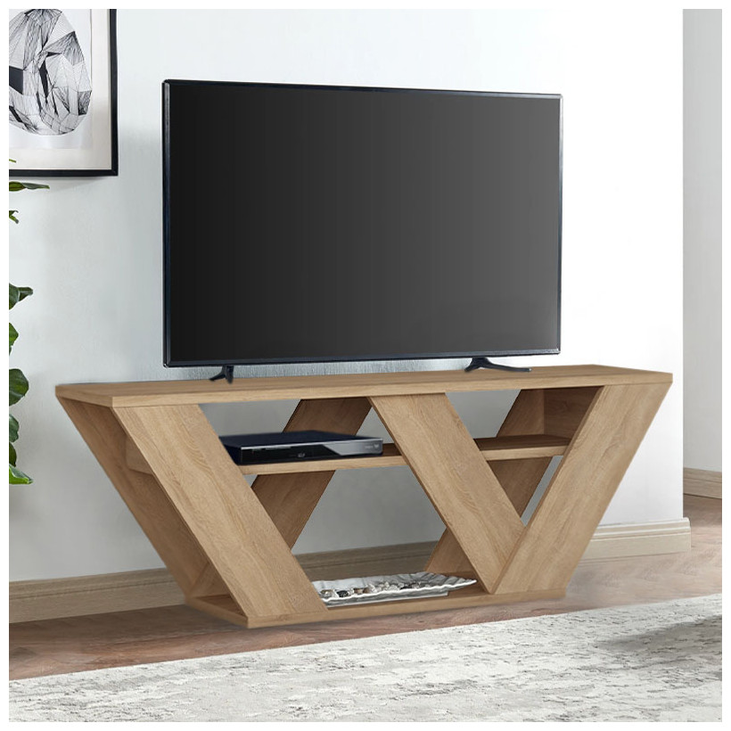 Έπιπλο τηλεόρασης Pipralla  χρώμα sapphire oak 110x30x40εκ.