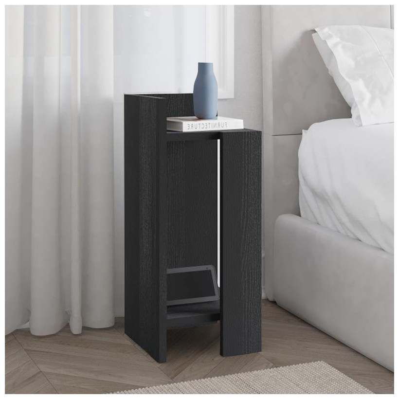 Κομοδίνο Elos  αριστερό χρώμα black wood 25x27x60εκ.