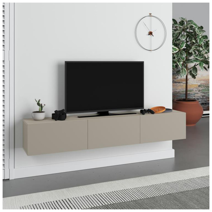 Έπιπλο τηλεόρασης επιτοίχιο Francy  χρώμα sandstone 180x30x30εκ.