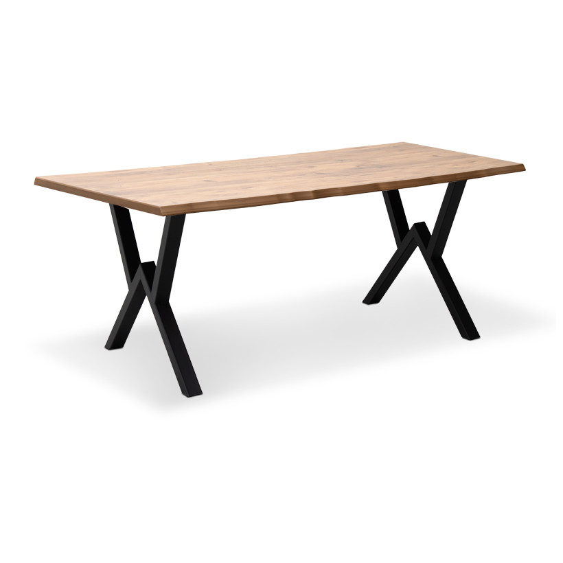 Τραπέζι Walter  Mdf - μεταλλικό χρώμα ακακίας 160x80x75εκ.