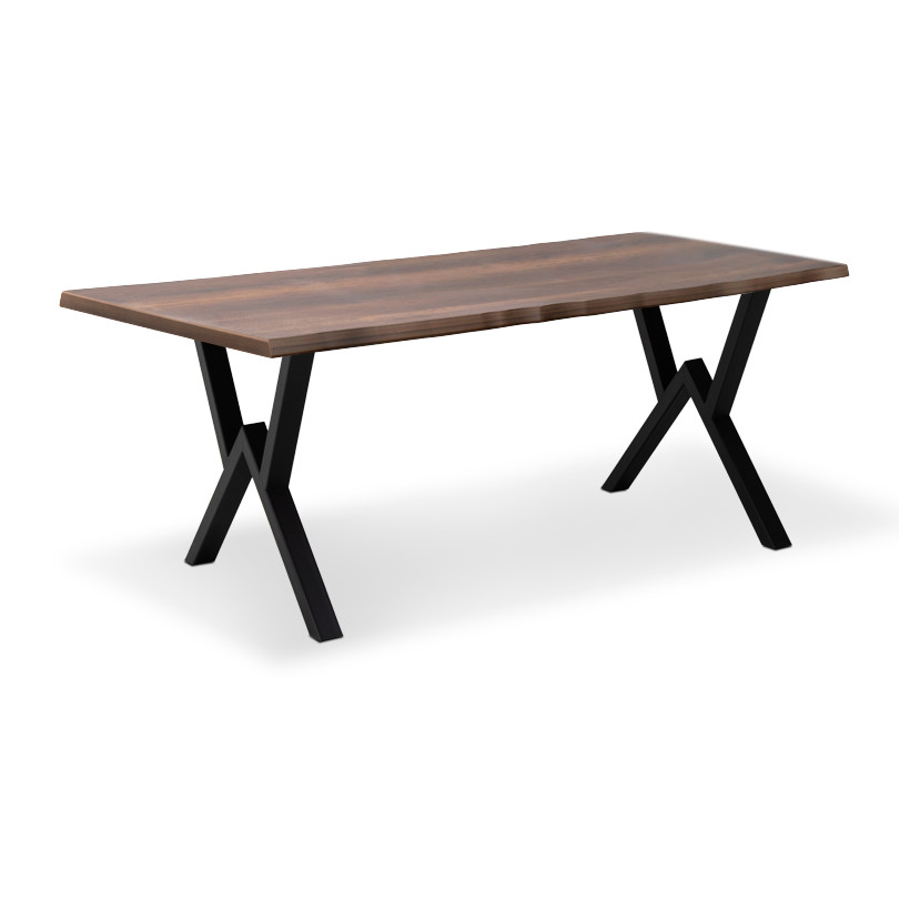 Τραπέζι Walter  Mdf - μεταλλικό χρώμα καρυδί 160x80x75εκ.