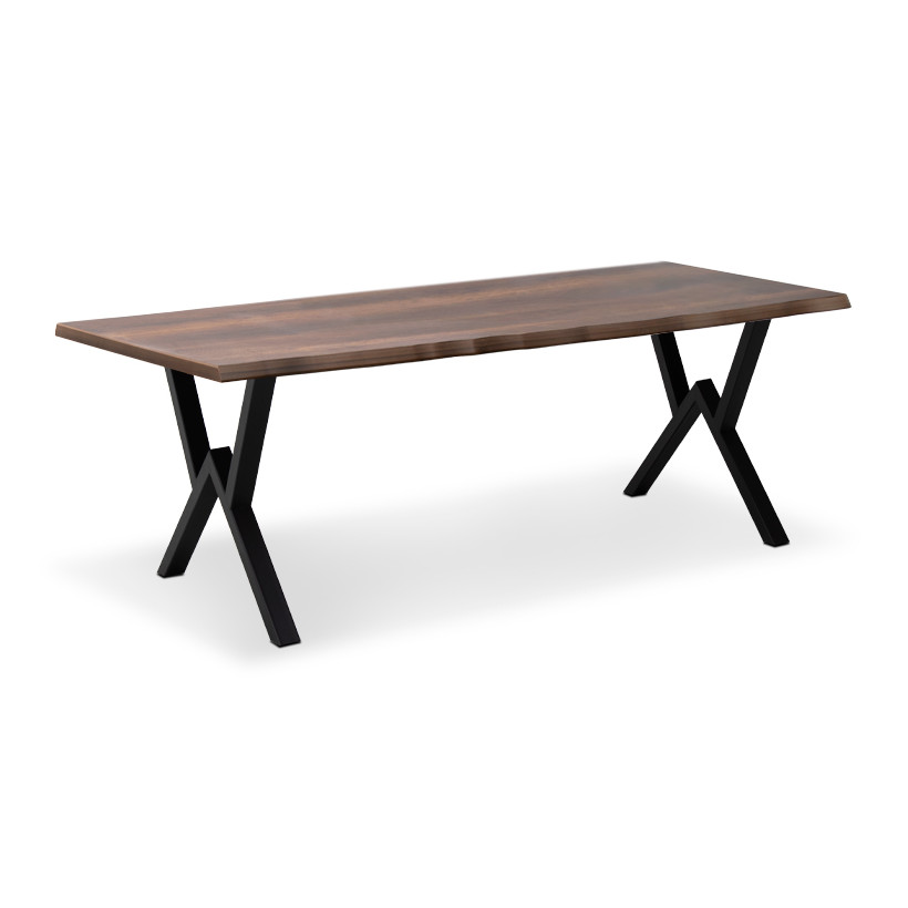 Τραπέζι Walter  Mdf - μεταλλικό χρώμα καρυδί 200x100x75εκ.