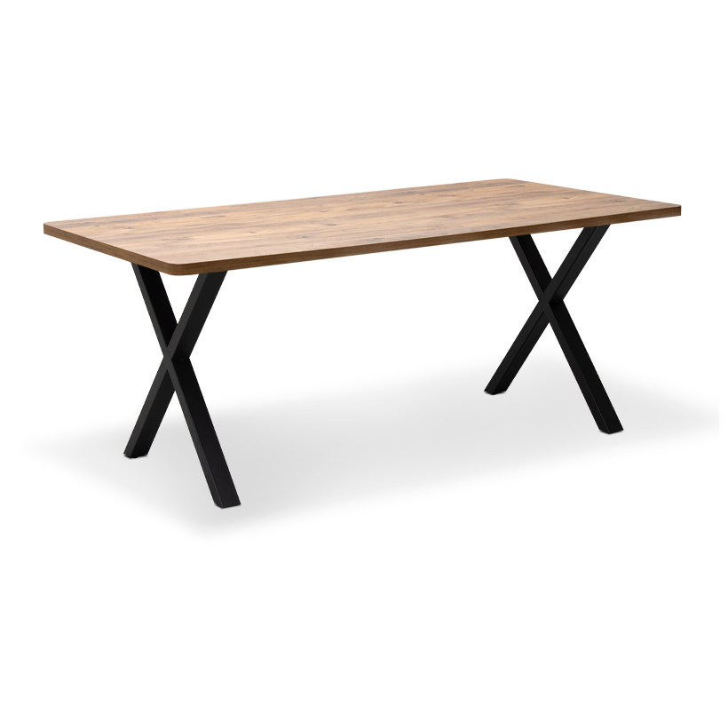 Τραπέζι Jeremy  Mdf - μεταλλικό χρώμα ακακίας 160x80x75εκ.
