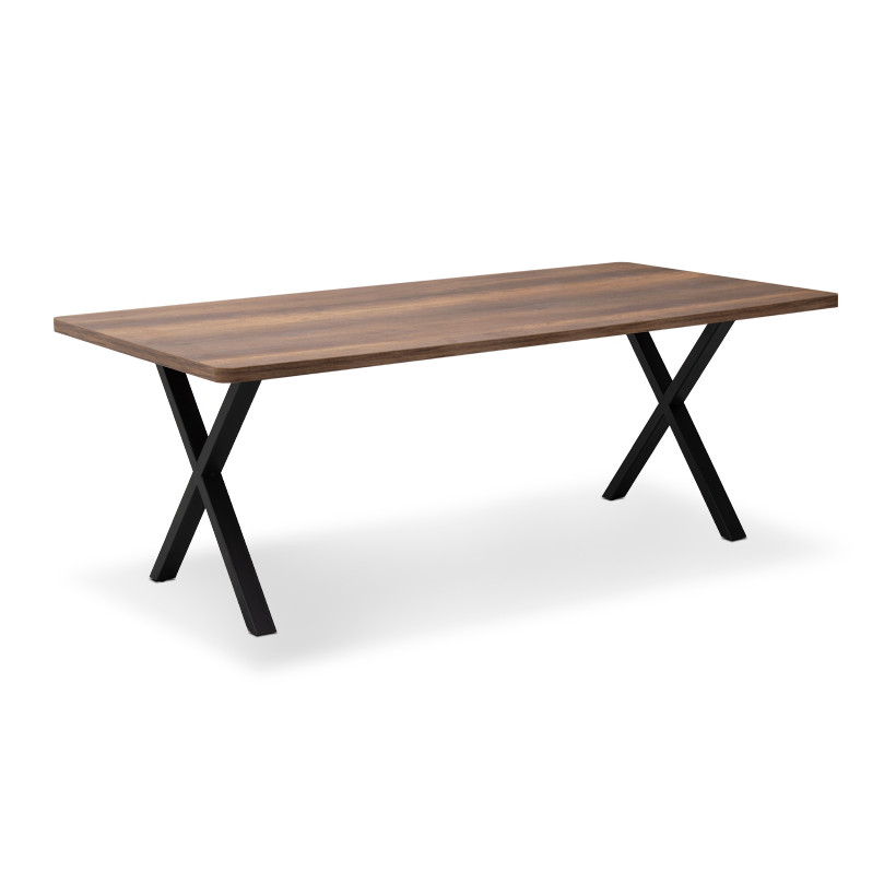 Τραπέζι Jeremy  Mdf - μεταλλικό χρώμα καρυδί 200x100x75εκ.