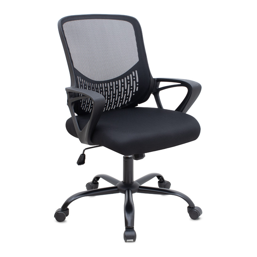 Καρέκλα γραφείου Freda  με ύφασμα Mesh χρώμα μαύρο 65x65x90/100εκ.