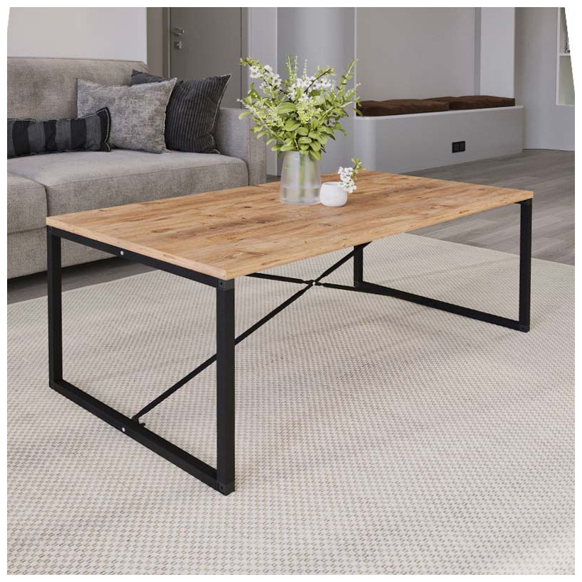 Τραπεζάκι σαλονιού Harte  χρώμα pine oak 100x55x42εκ.