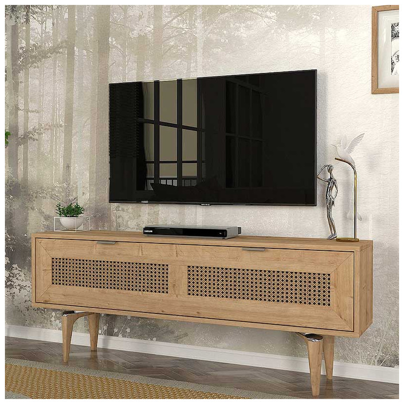 Έπιπλο τηλεόρασης Sirona  χρώμα sapphire oak 140x30x55εκ.