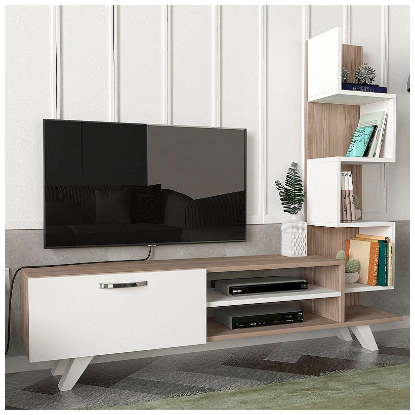 Έπιπλο τηλεόρασης Ceren  χρώμα λευκό - cordoba 149,5x31x131,6εκ.